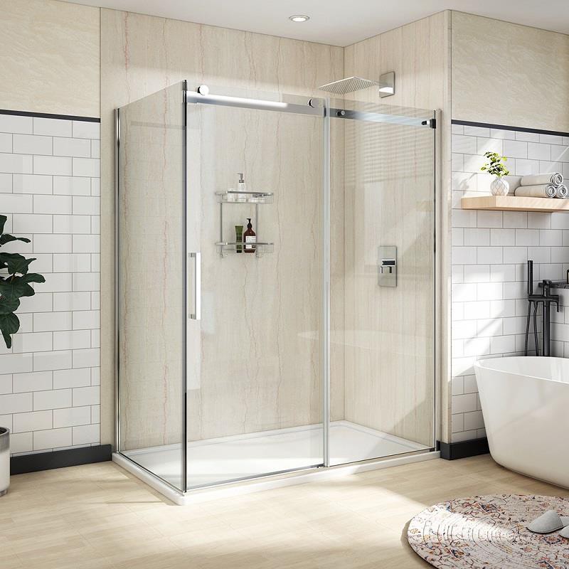 clear glass shower room