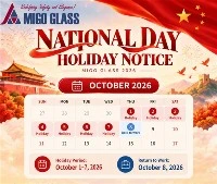 MIGO Glass 2026 Уведомление о празднике Национального дня...